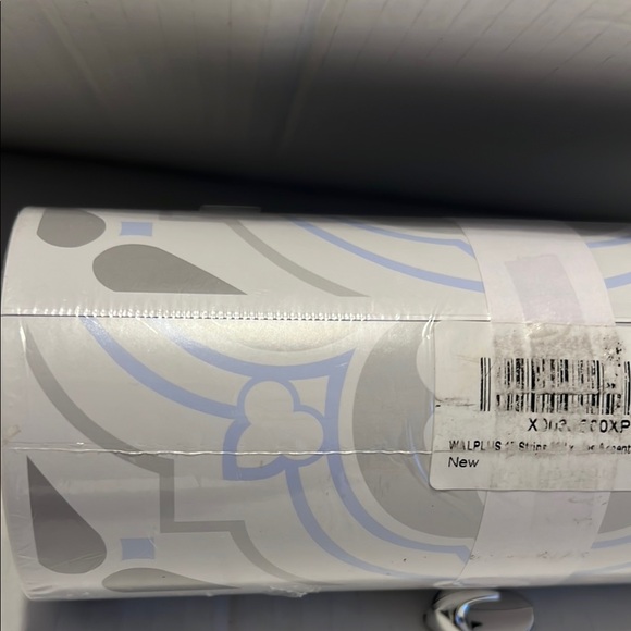 Peel and Stick Floral Pattern Elegant Blue and Gray Stair Riser Decals - Picture 12 of 12